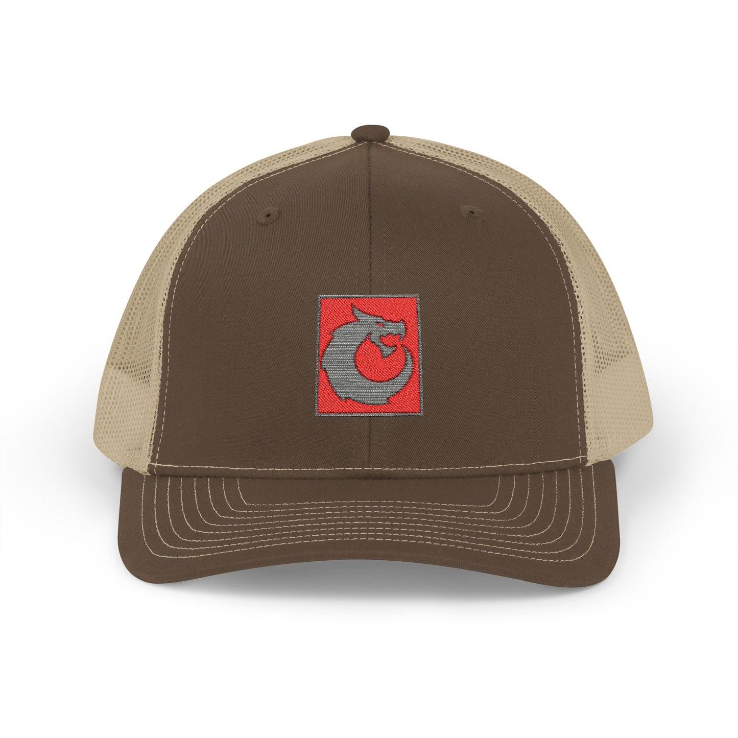 Snapback Trucker Cap - Gray Red Dragon
