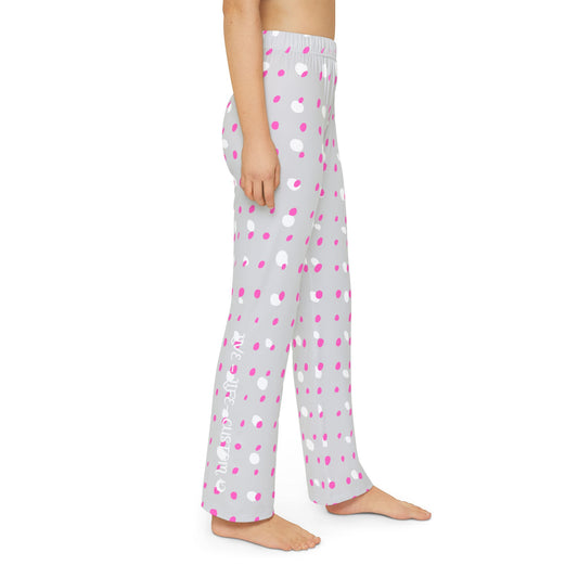 Kids Pajama Pants (AOP) - Pink Polka Dots