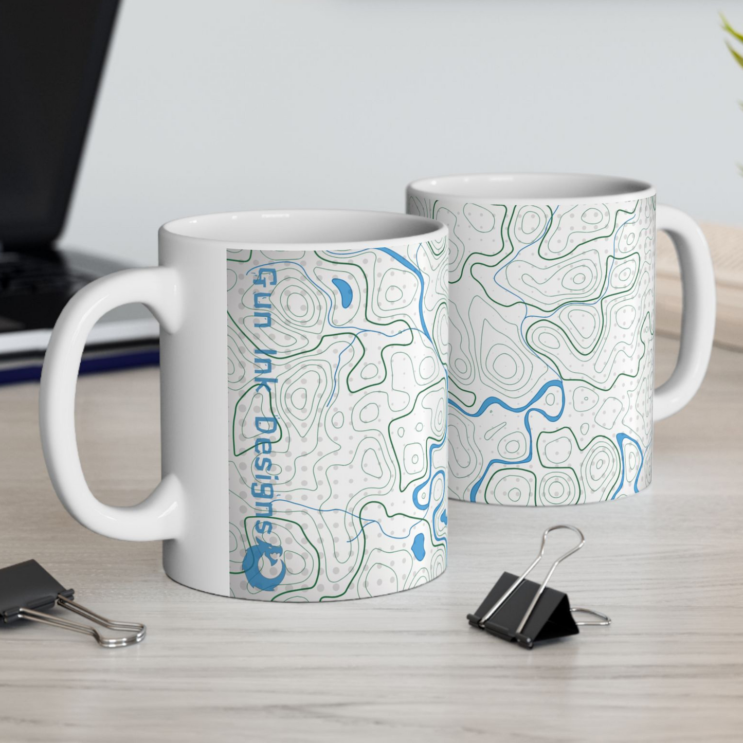 Topographic Ceramic Mug – Perfect for Outdoor Enthusiasts & Coffee Lovers