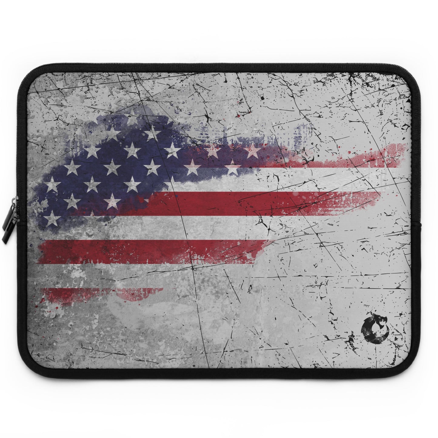 Vintage American Flag Laptop Sleeve, Patriotic Tech Case, College Student Gift, Stylish Electronics Bag