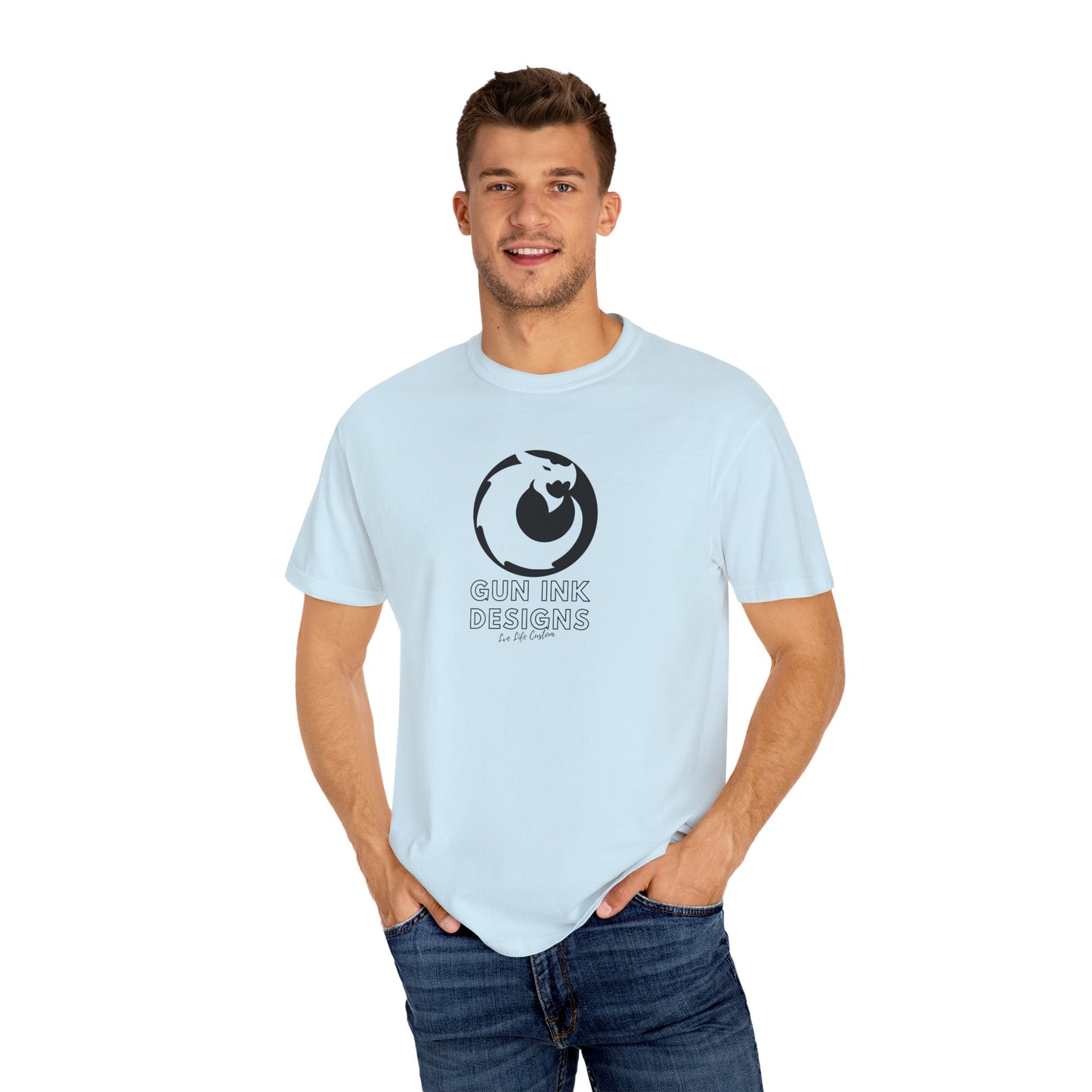 Garment-Dyed T-shirt - Black Circle Dragon