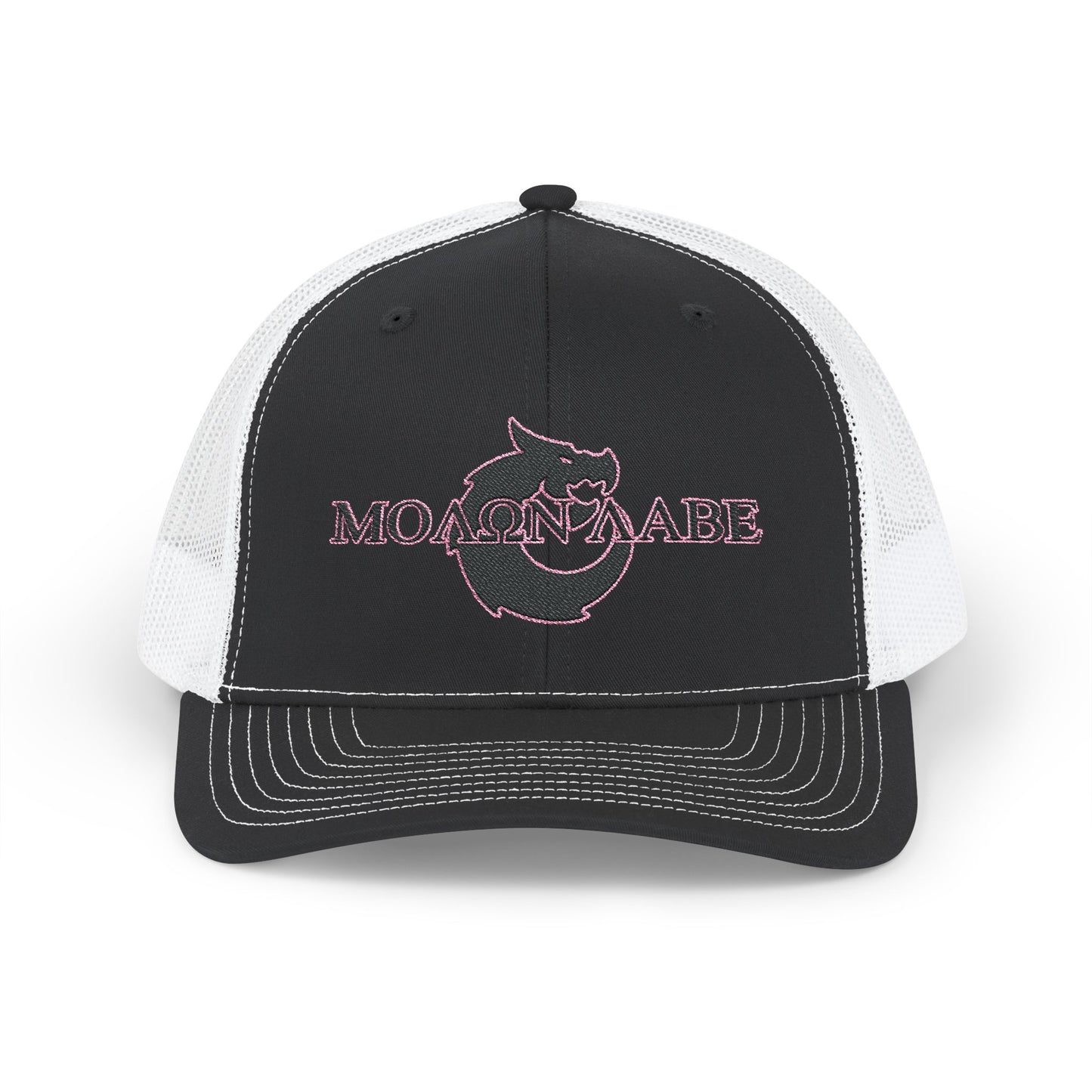 Snapback Trucker Cap - Molon Labe Pink Stitch