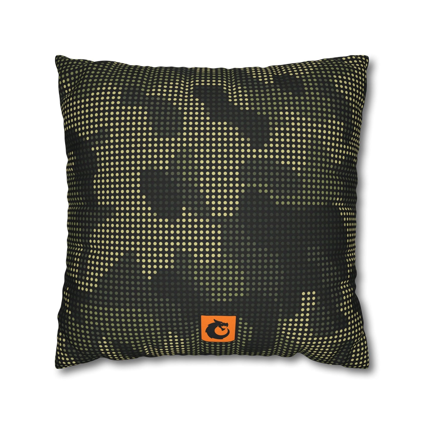 Spun Polyester Square Pillowcase - Green Tech Camo
