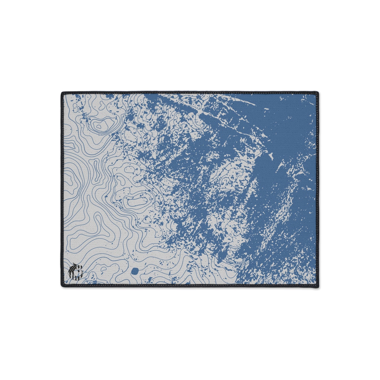 Stylish Heavy Duty Floor Mat - Blue Topographic Design
