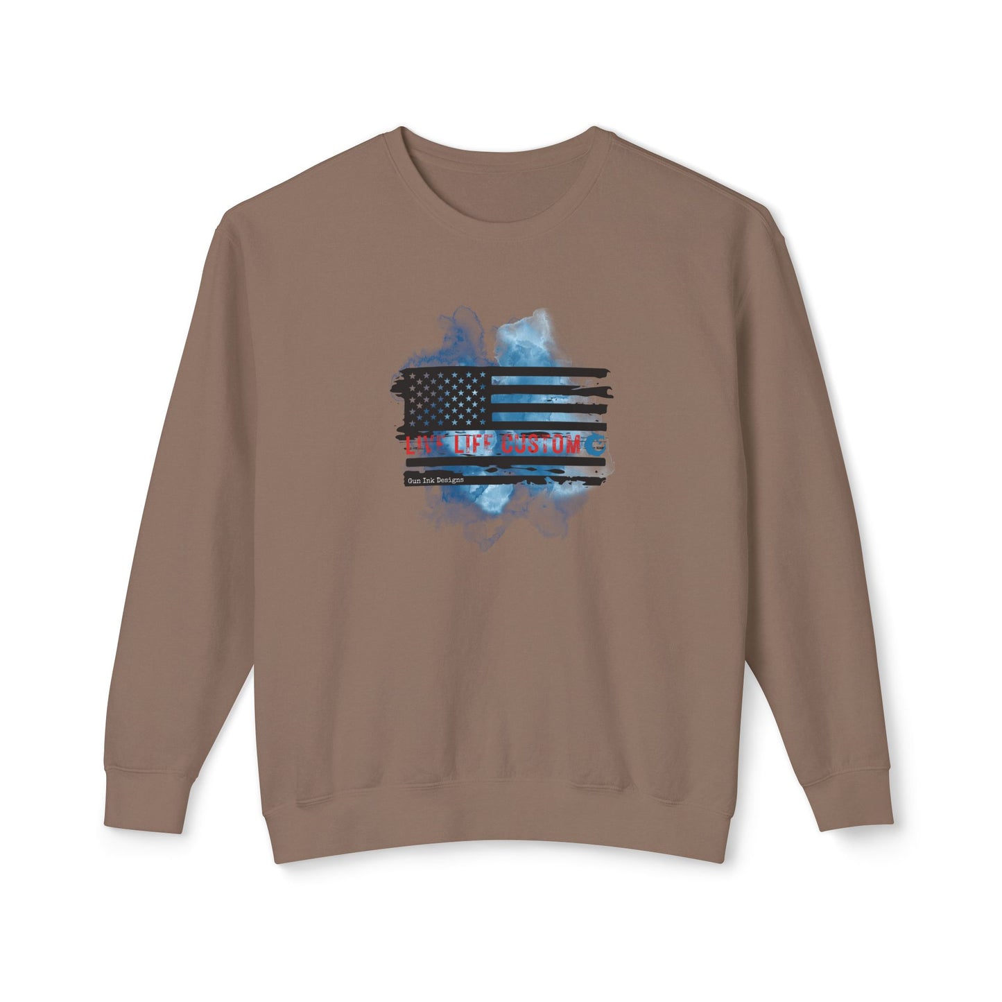 Lightweight Crewneck Sweatshirt - Water Color Flag