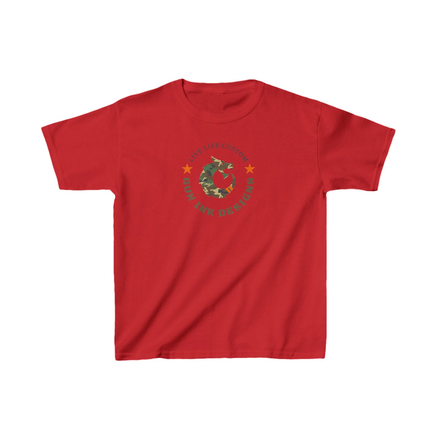 Kids Heavy Cotton™ Tee - Camo Dragon
