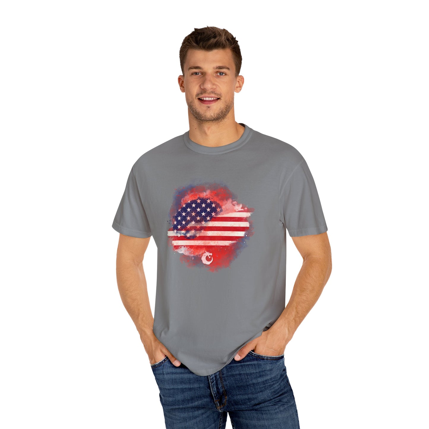 Garment-Dyed T-shirt - Watercolor Flag