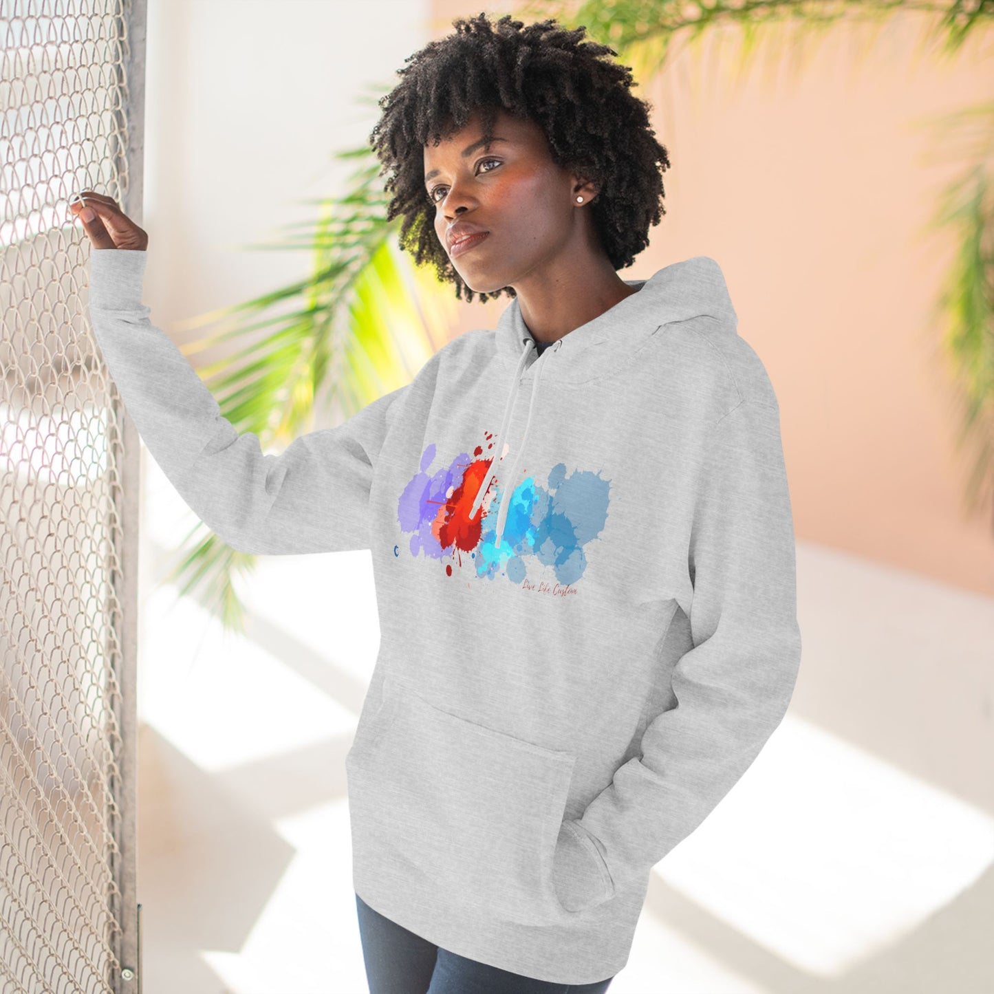 Three-Panel Fleece Hoodie - A Splash of Color