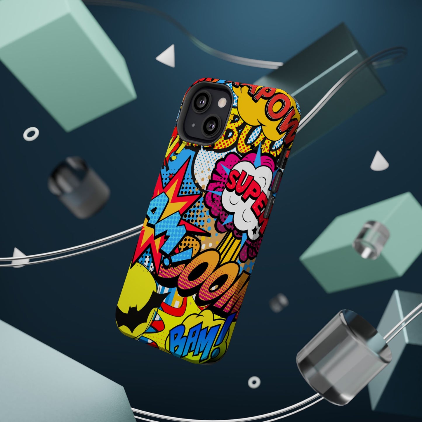 Comic Book Pop Art Phone Case - Magnetic Tough Cases for Superhero Lovers, Fun and Colorful Cell Cover