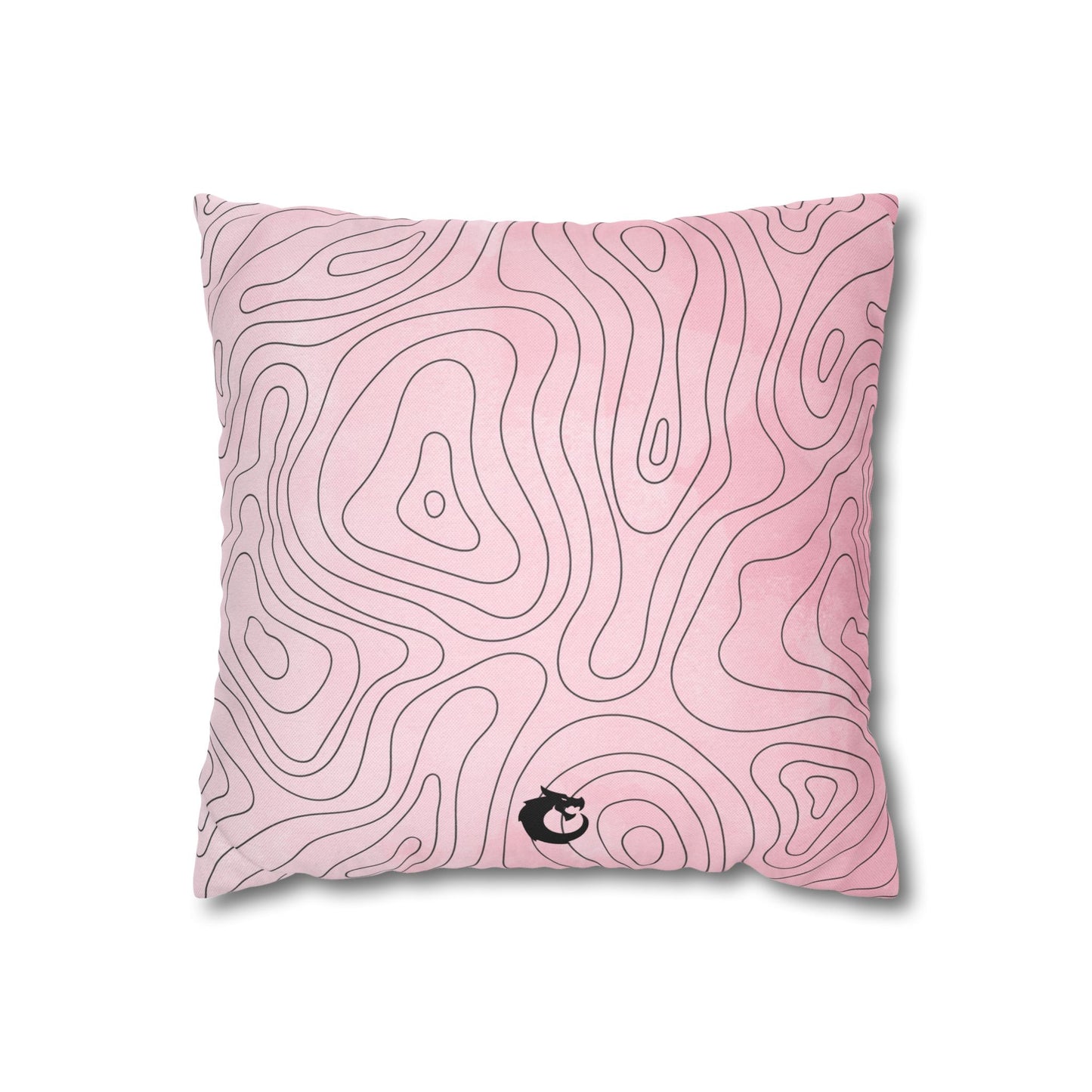 Spun Polyester Square Pillowcase - Pink Topo