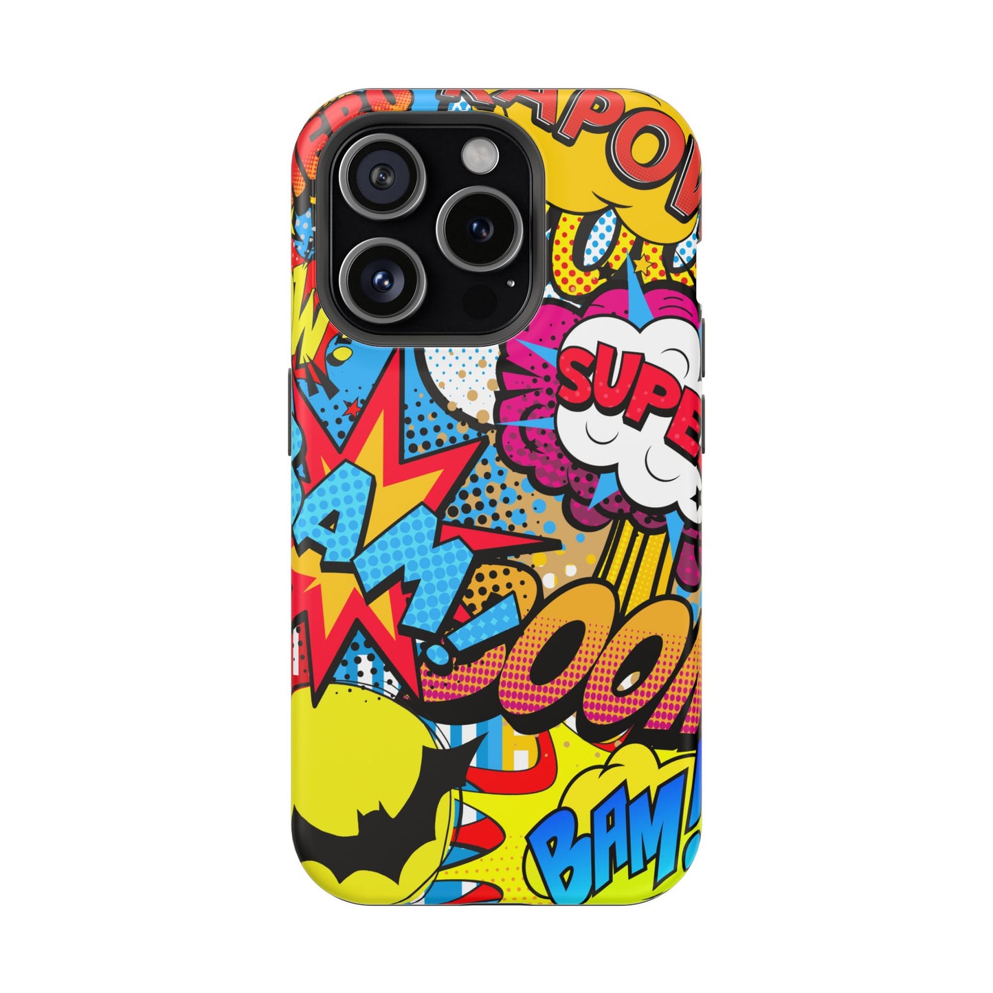 Comic Book Pop Art Phone Case - Magnetic Tough Cases for Superhero Lovers, Fun and Colorful Cell Cover