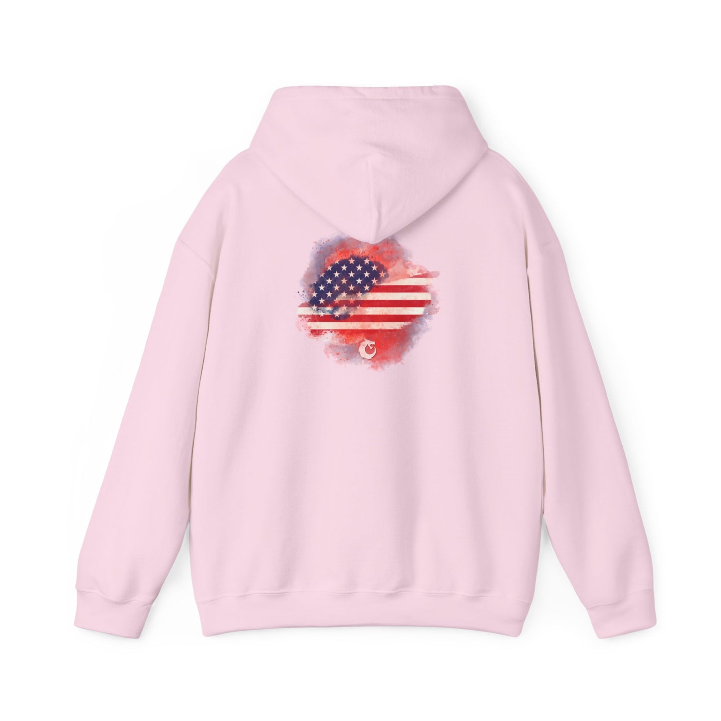 Heavy Blend™ Hooded Sweatshirt - Red Watercolor Flag