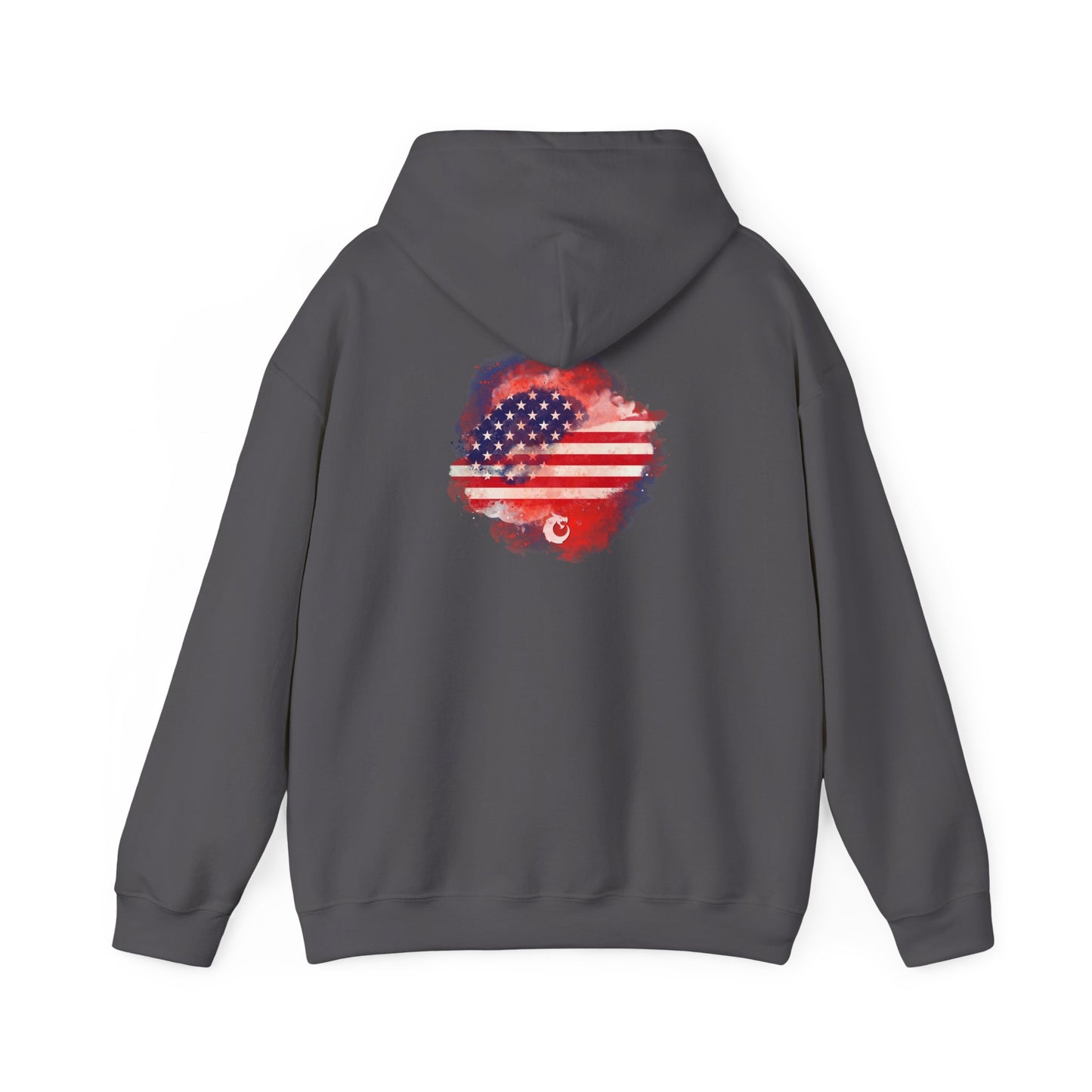 Heavy Blend™ Hooded Sweatshirt - Red Watercolor Flag