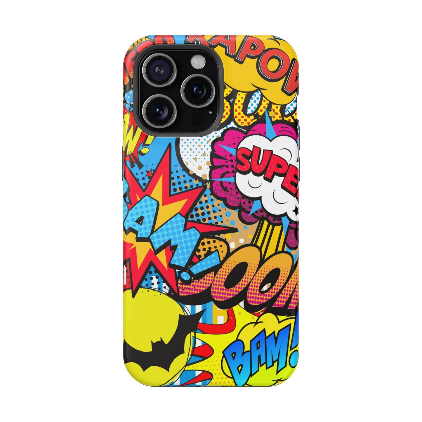 Comic Book Pop Art Phone Case - Magnetic Tough Cases for Superhero Lovers, Fun and Colorful Cell Cover