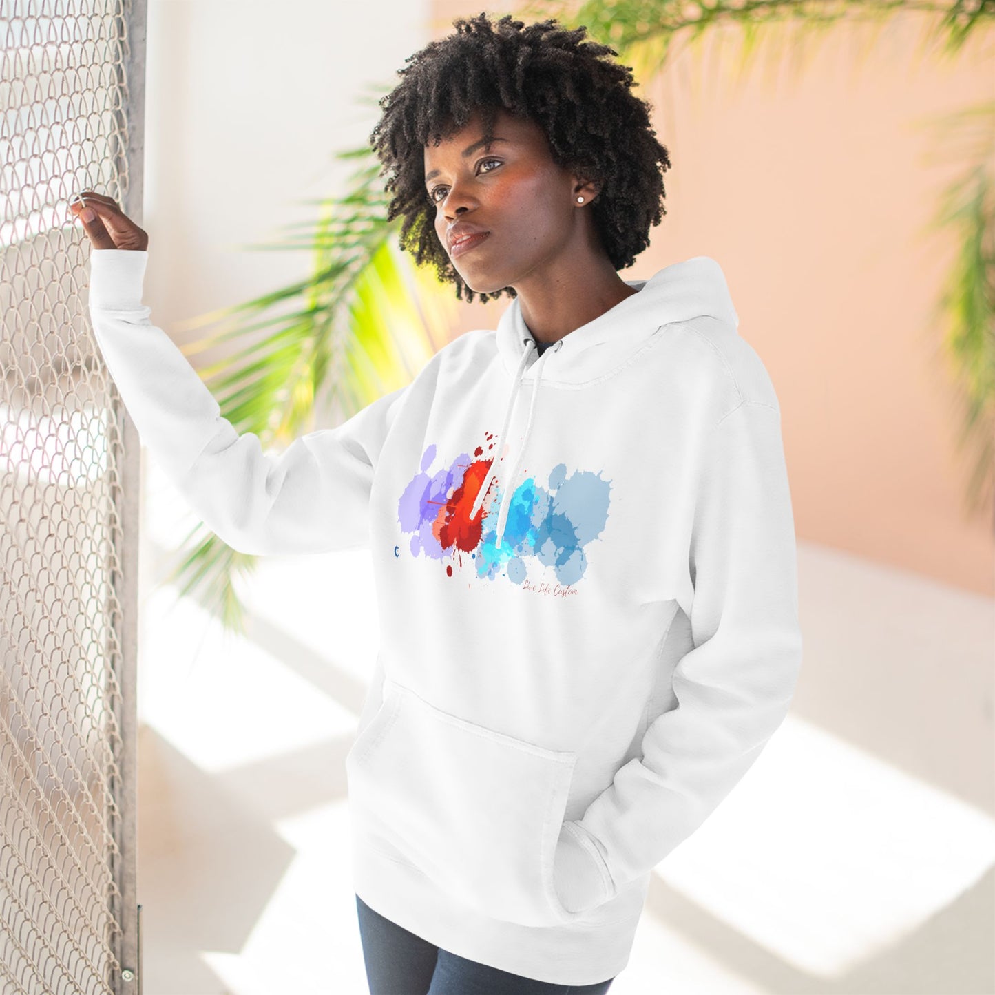 Three-Panel Fleece Hoodie - A Splash of Color