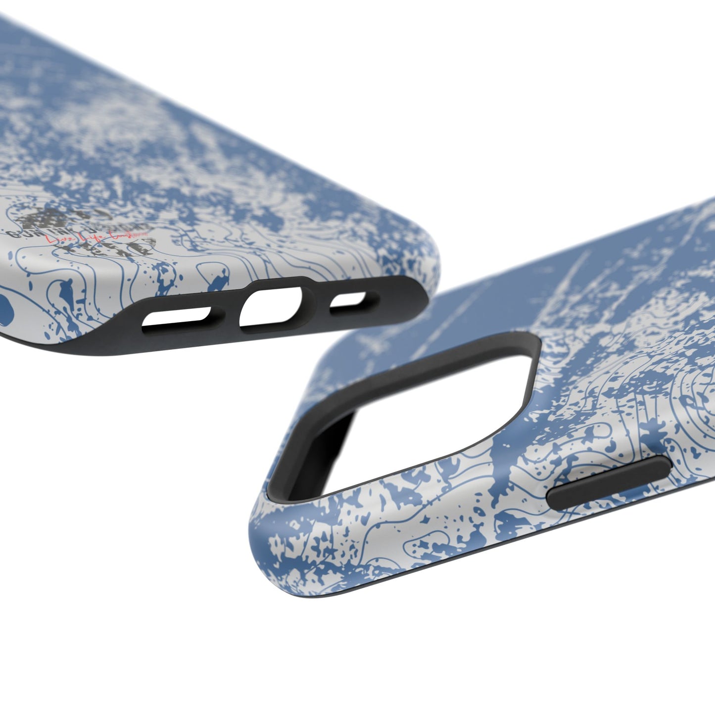 Magnetic Tough Phone Cases - Blue topo camo