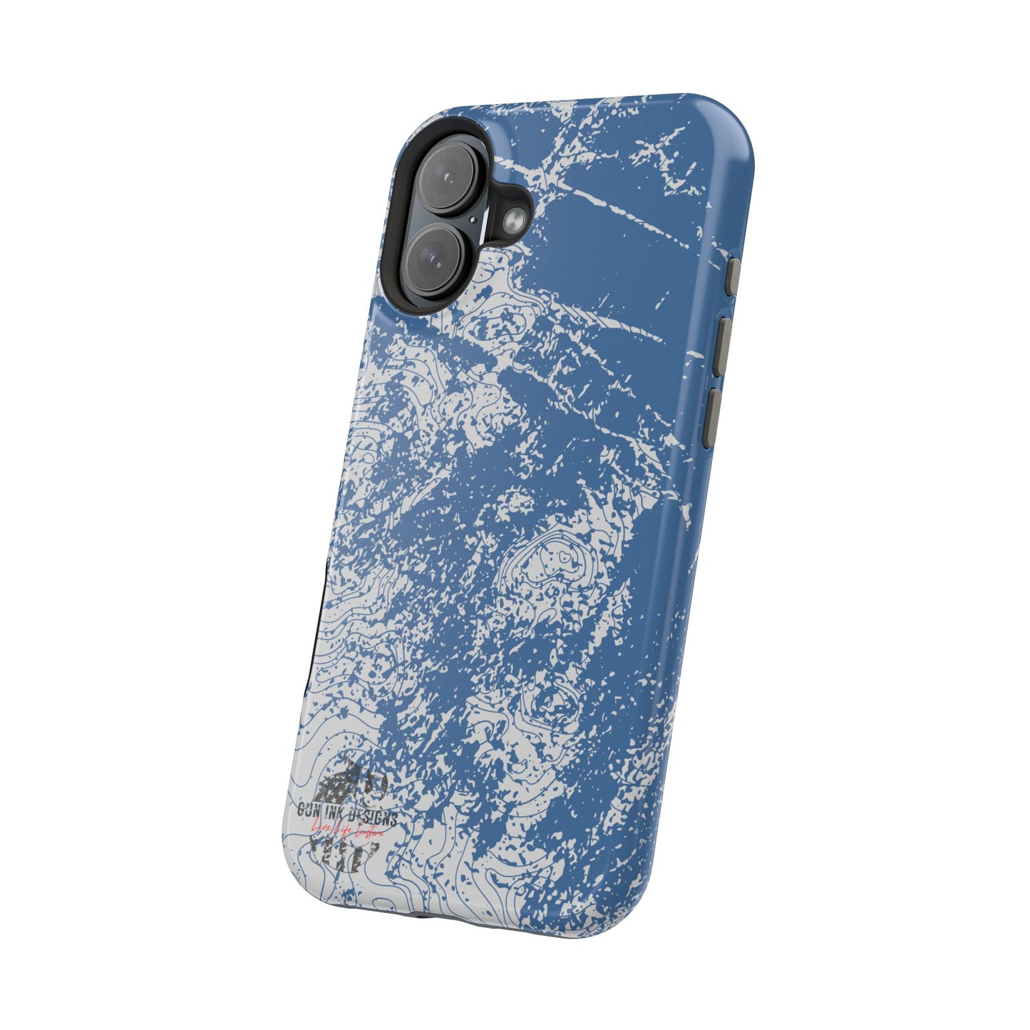 Magnetic Tough Phone Cases - Blue topo camo