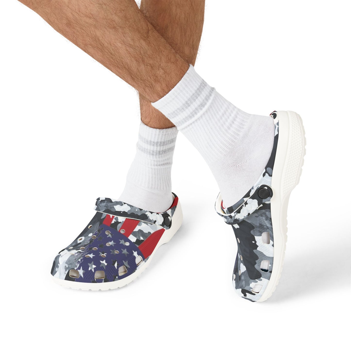 Patriotic Camouflage EVA Foam Rubber Clogs for Comfort and Style