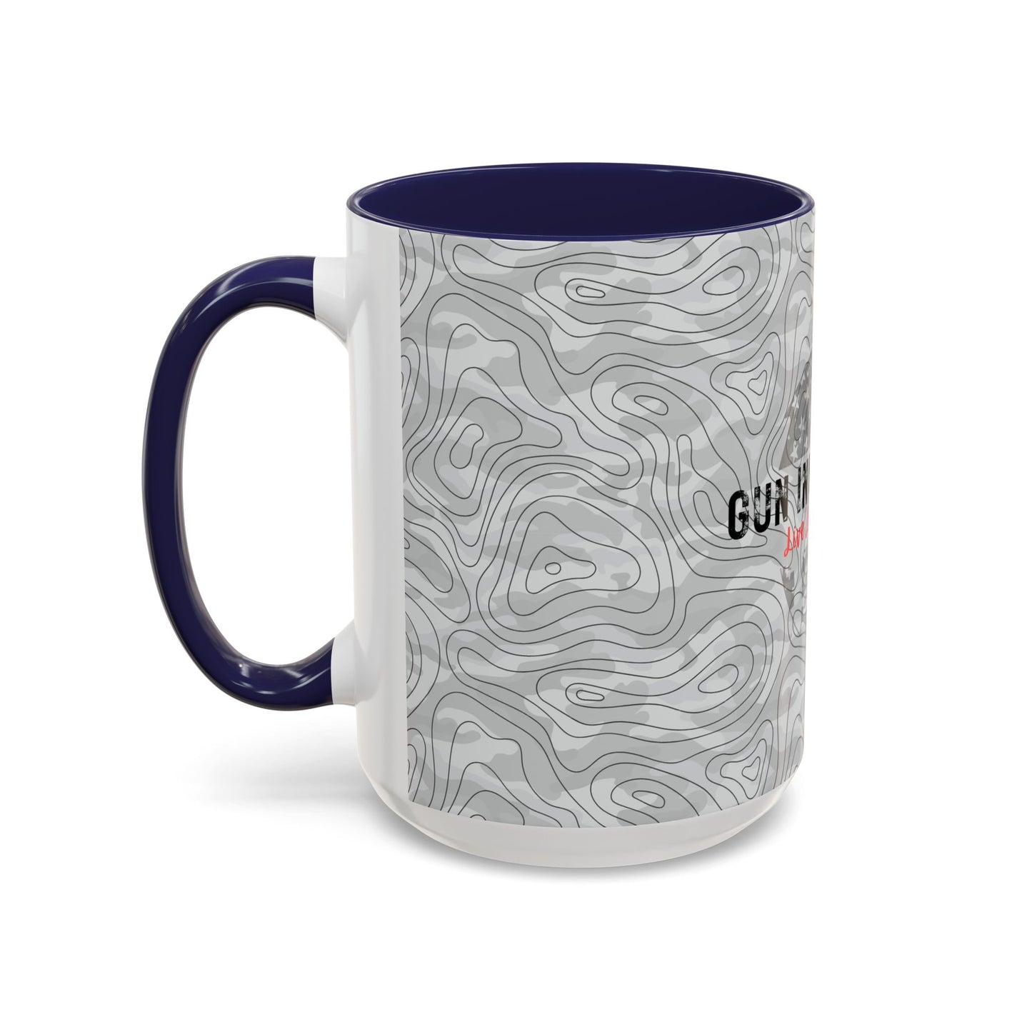 Accent Coffee Mug (11, 15oz) - Gray Topo Logo