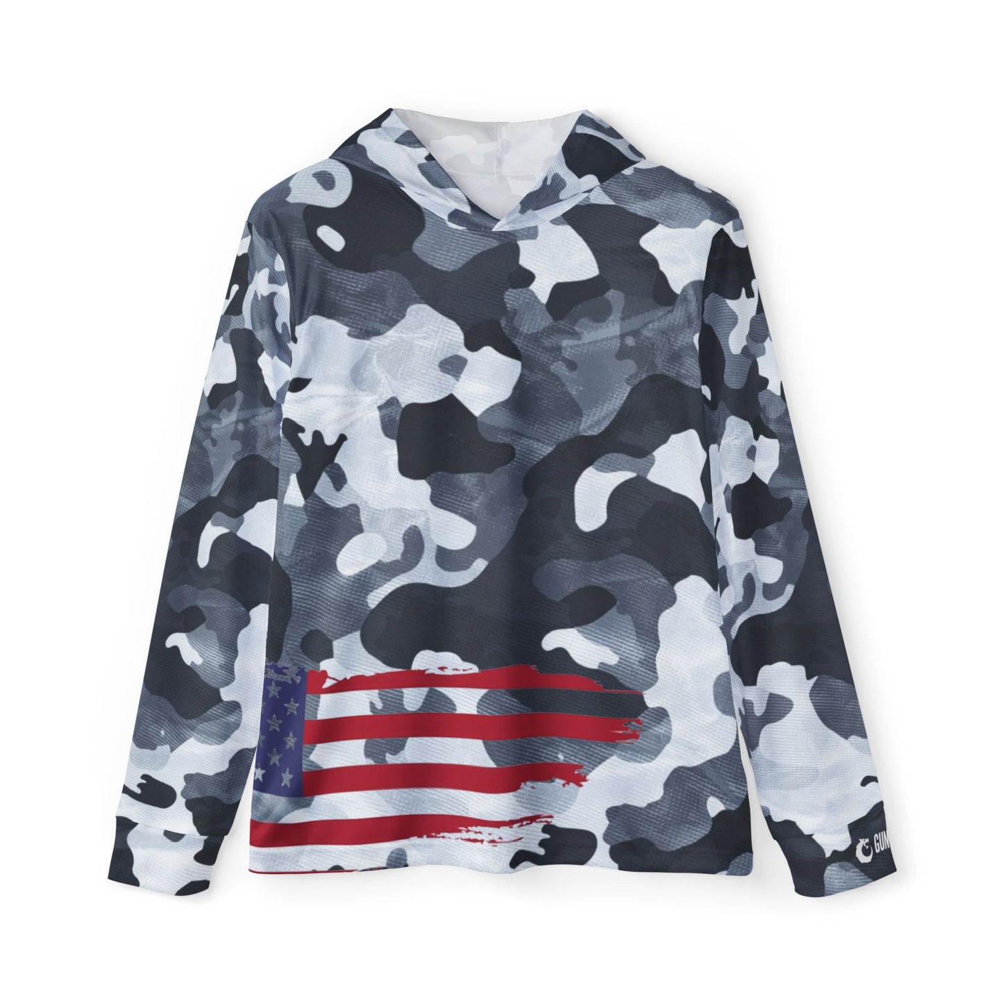 Men's Sports Warmup Hoodie - All Over Gray Camo