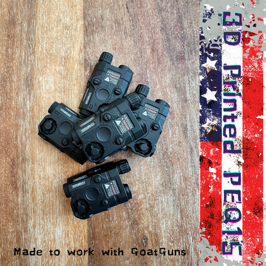 3D Printed PEQ15 - toy (Black) - Works with GoatGuns