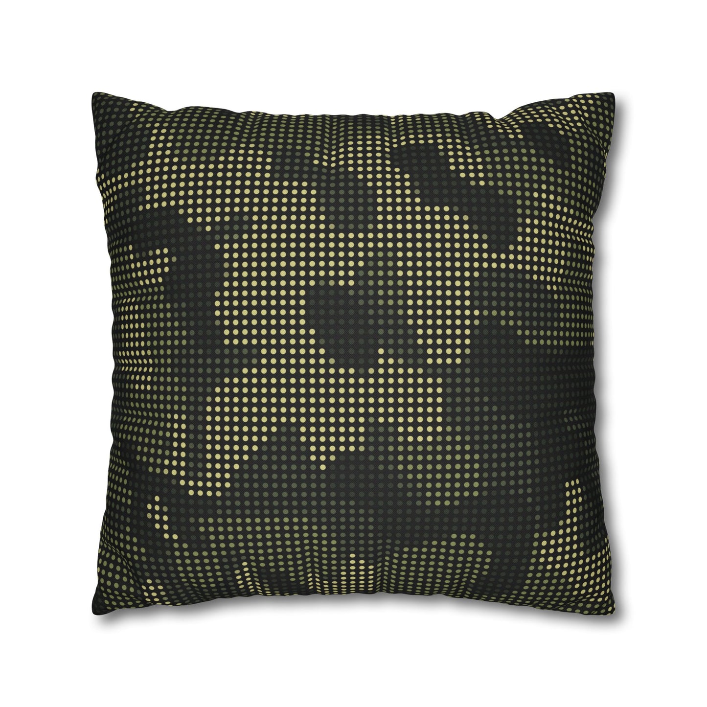 Spun Polyester Square Pillowcase - Green Tech Camo