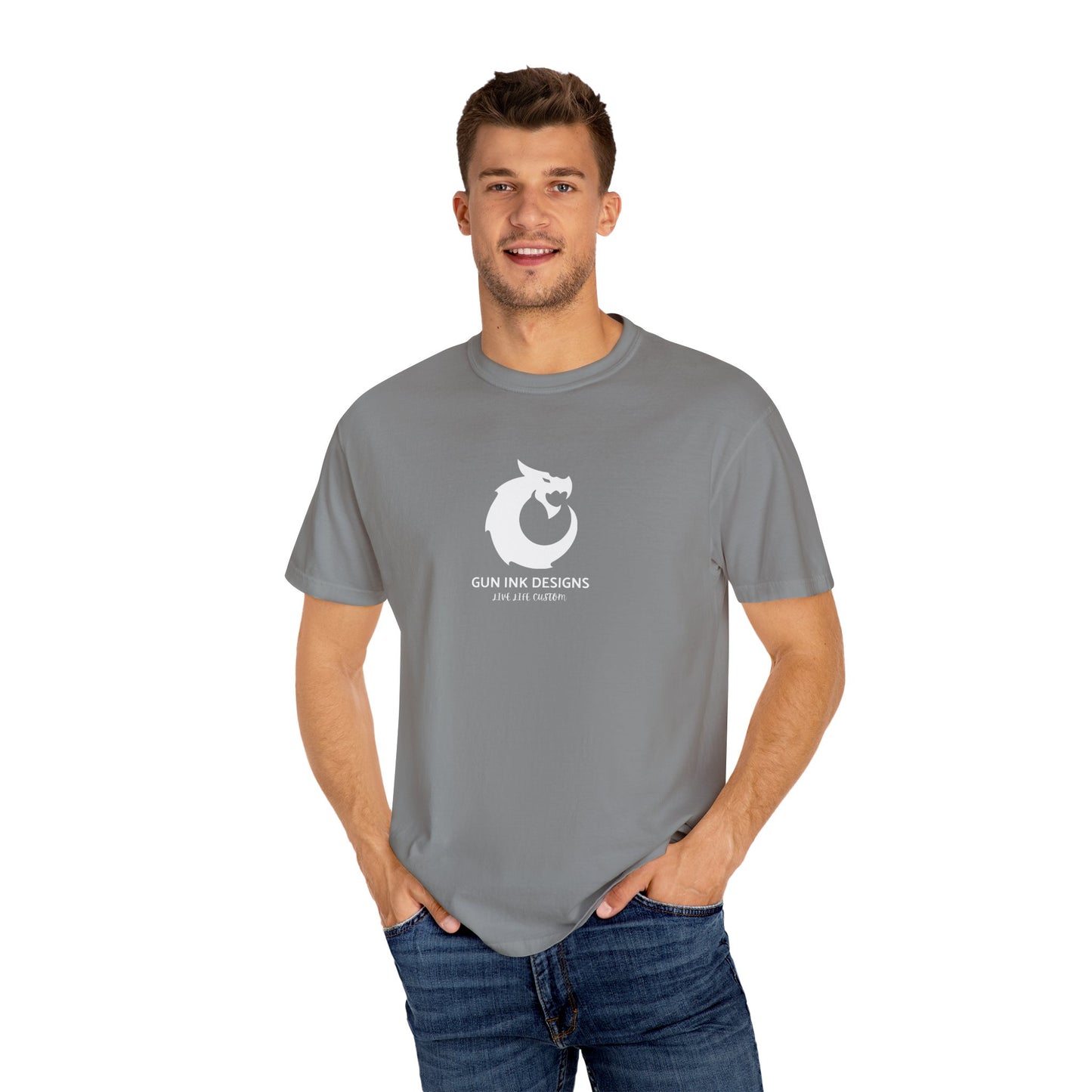 Garment-Dyed T-shirt - White Dragon
