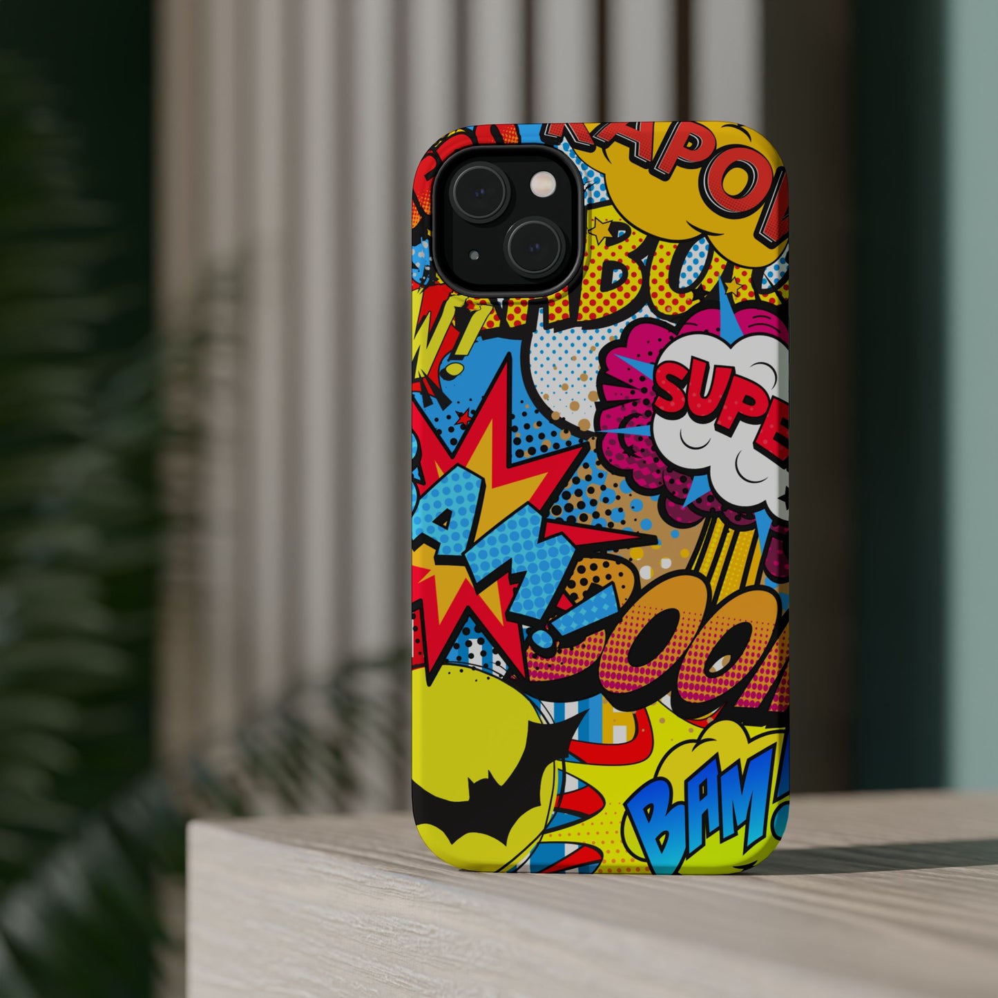 Comic Book Pop Art Phone Case - Magnetic Tough Cases for Superhero Lovers, Fun and Colorful Cell Cover