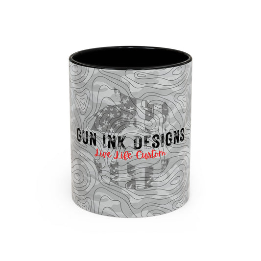 Accent Coffee Mug (11, 15oz) - Gray Topo Logo
