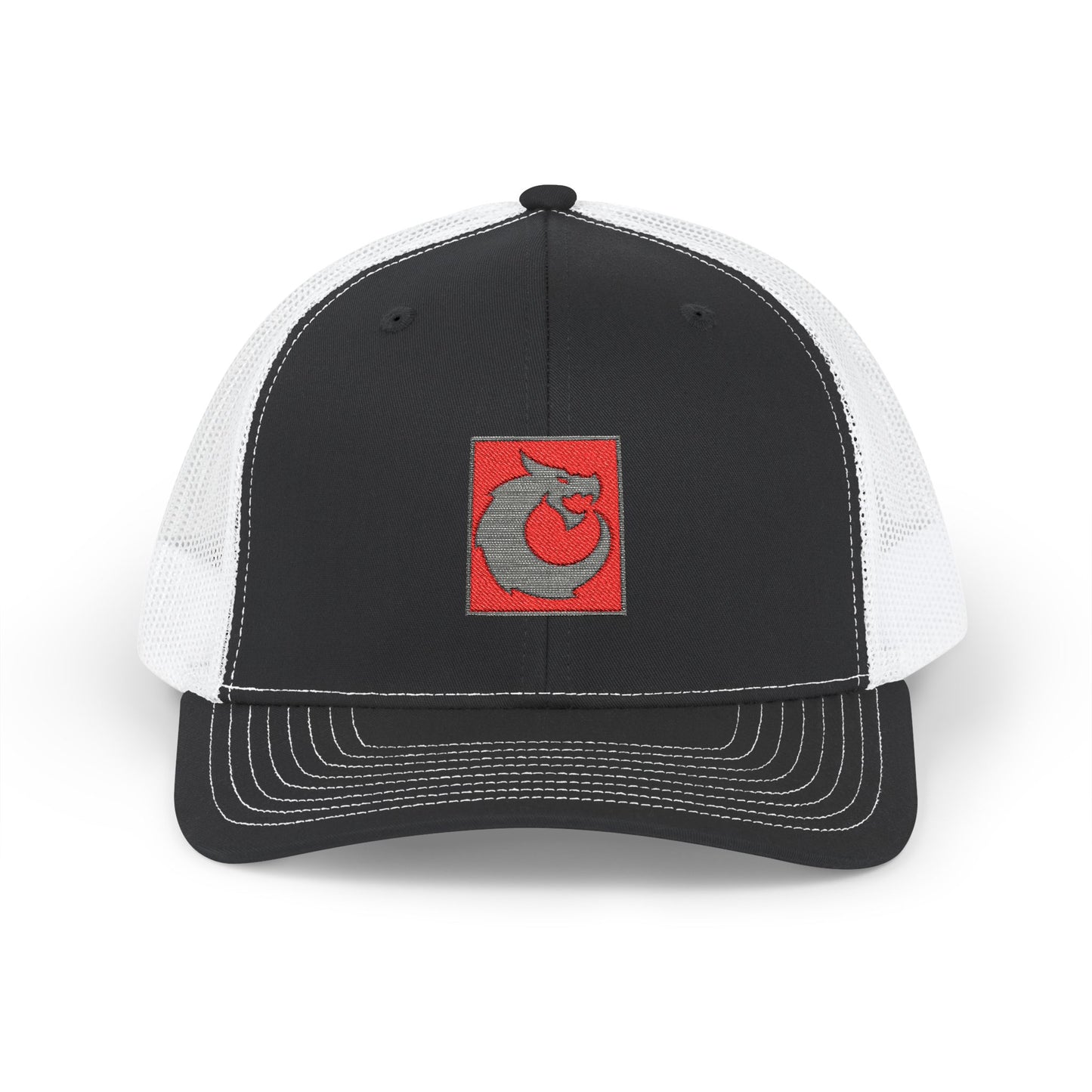 Snapback Trucker Cap - Gray Red Dragon