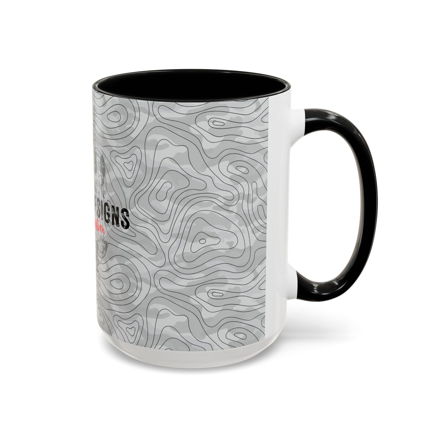 Accent Coffee Mug (11, 15oz) - Gray Topo Logo