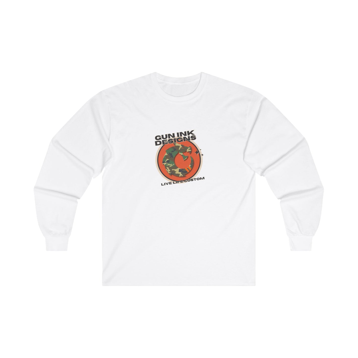 Ultra Cotton Long Sleeve Tee - Orange Circle