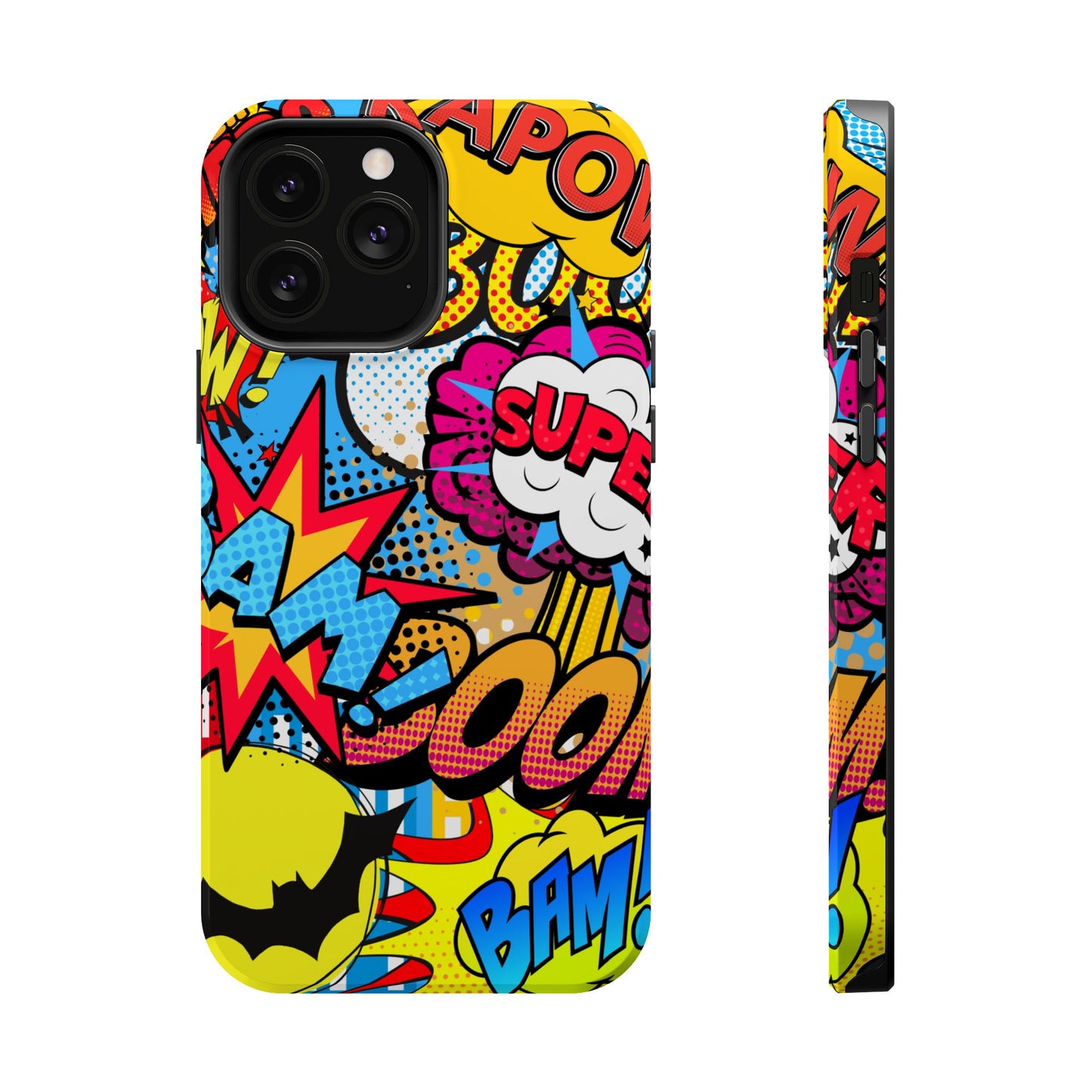 Comic Book Pop Art Phone Case - Magnetic Tough Cases for Superhero Lovers, Fun and Colorful Cell Cover