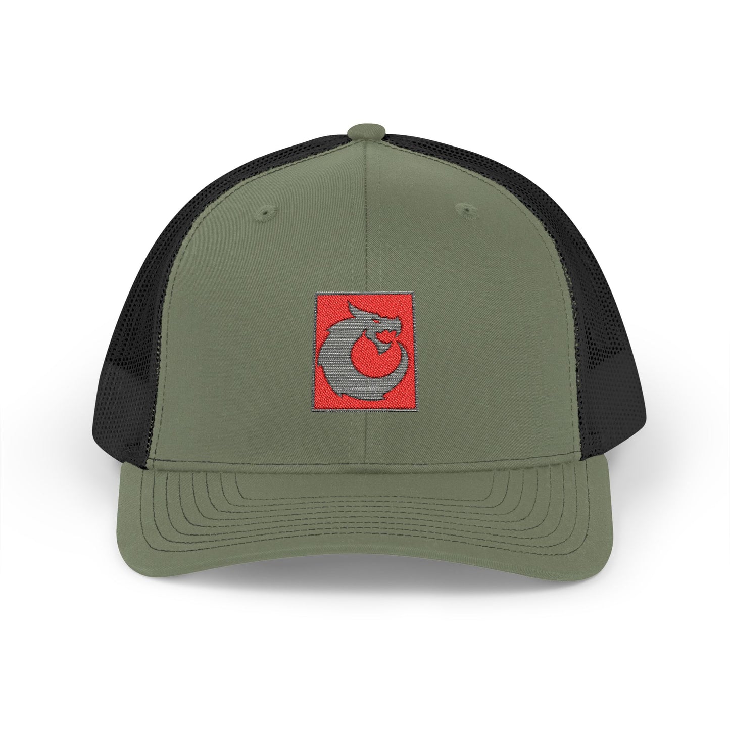 Snapback Trucker Cap - Gray Red Dragon