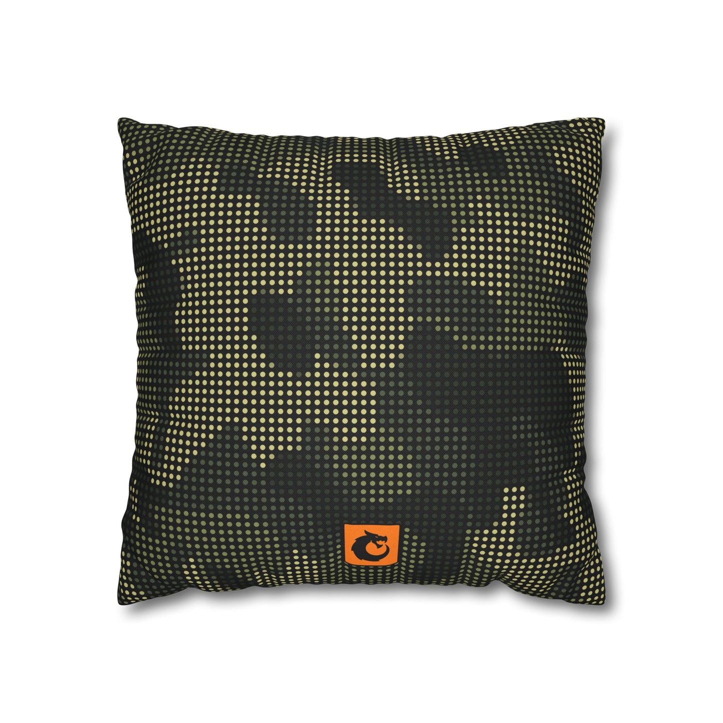 Spun Polyester Square Pillowcase - Green Tech Camo