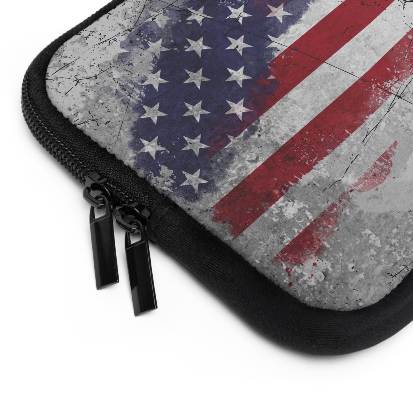 Vintage American Flag Laptop Sleeve, Patriotic Tech Case, College Student Gift, Stylish Electronics Bag