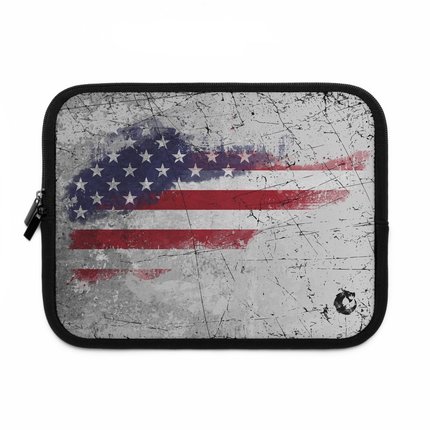 Vintage American Flag Laptop Sleeve, Patriotic Tech Case, College Student Gift, Stylish Electronics Bag