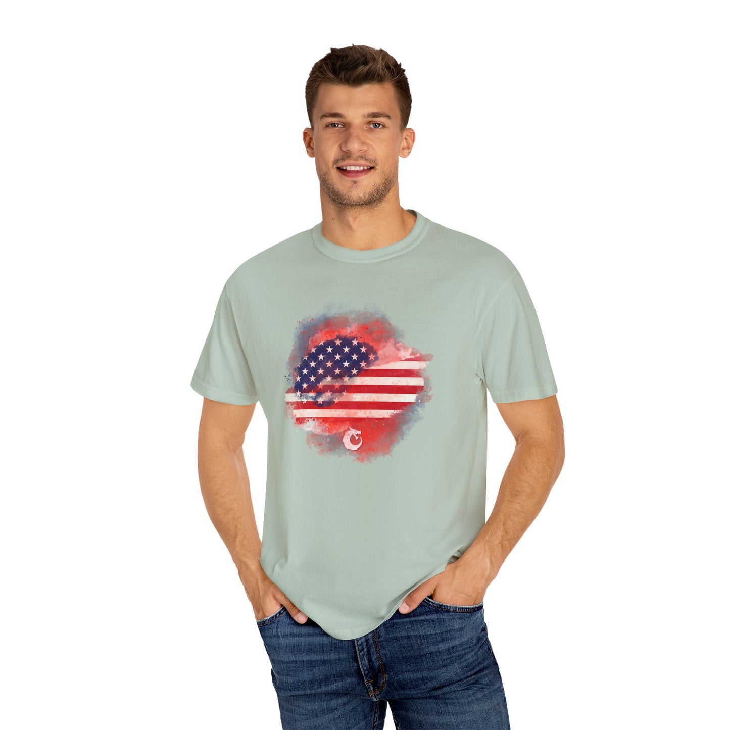 Garment-Dyed T-shirt - Watercolor Flag
