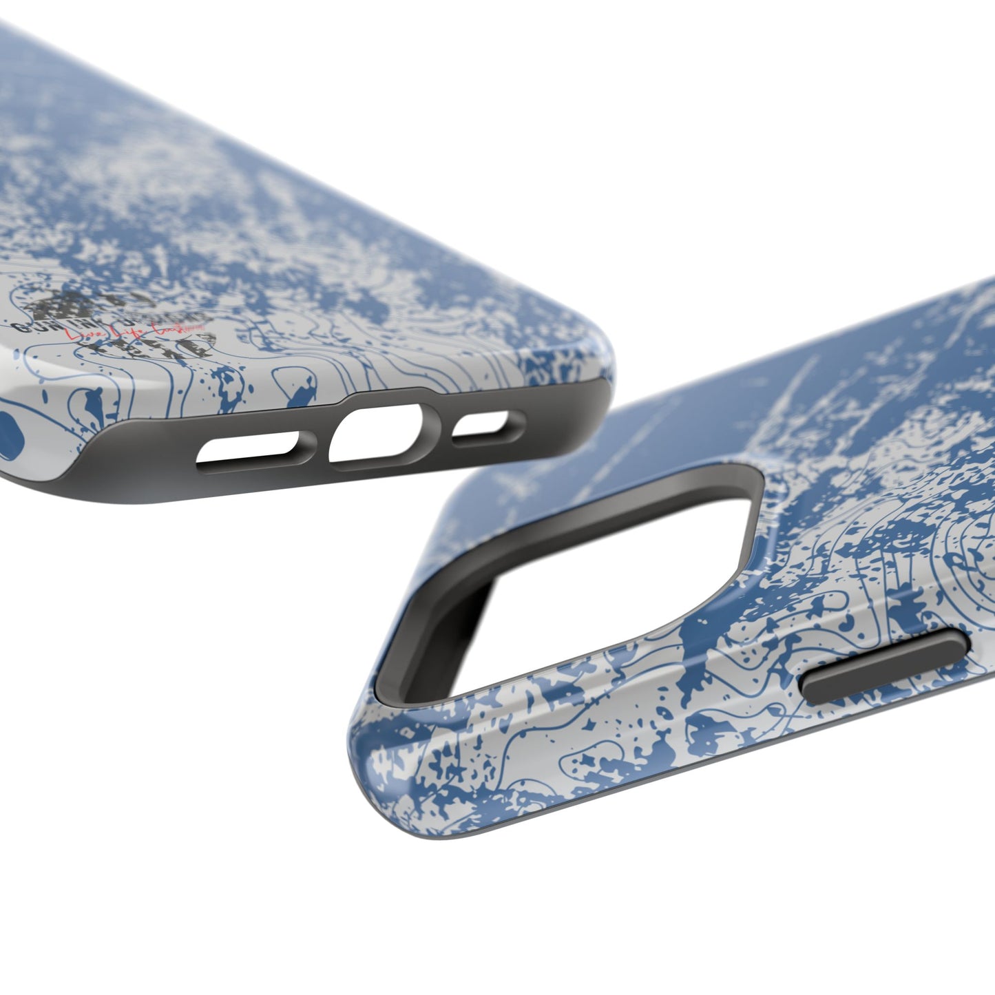 Magnetic Tough Phone Cases - Blue topo camo