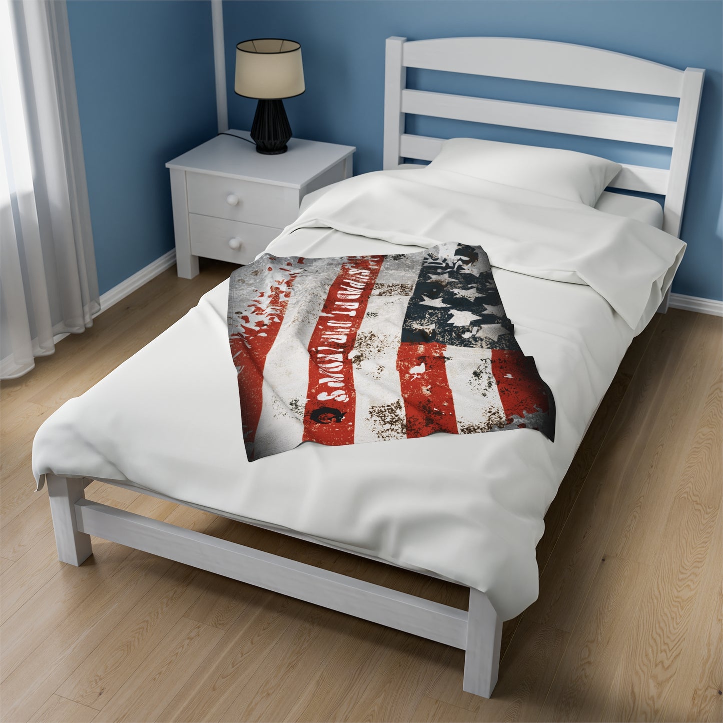 Velveteen Plush Blanket - Support Our Troops
