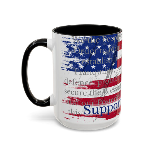 Accent Coffee Mug (11, 15oz) - Support Our Troops 2.0
