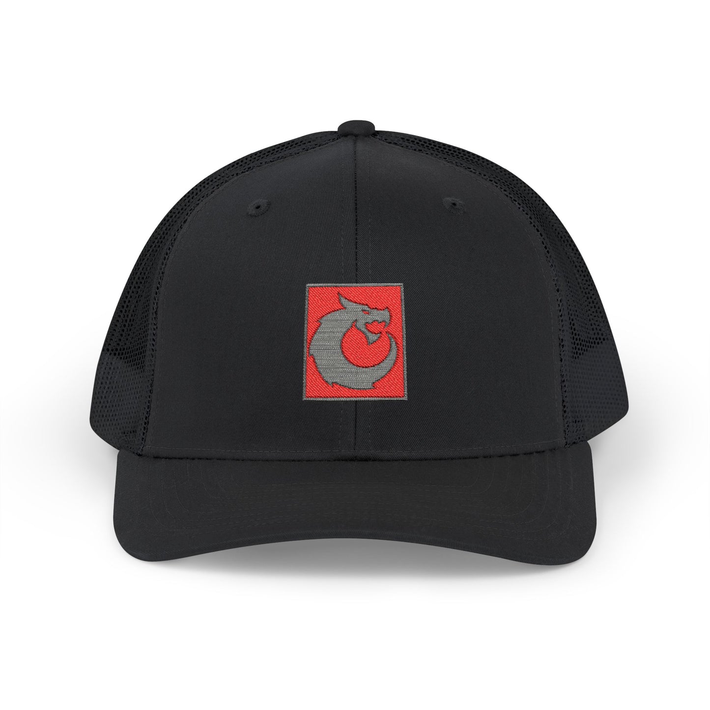 Snapback Trucker Cap - Gray Red Dragon
