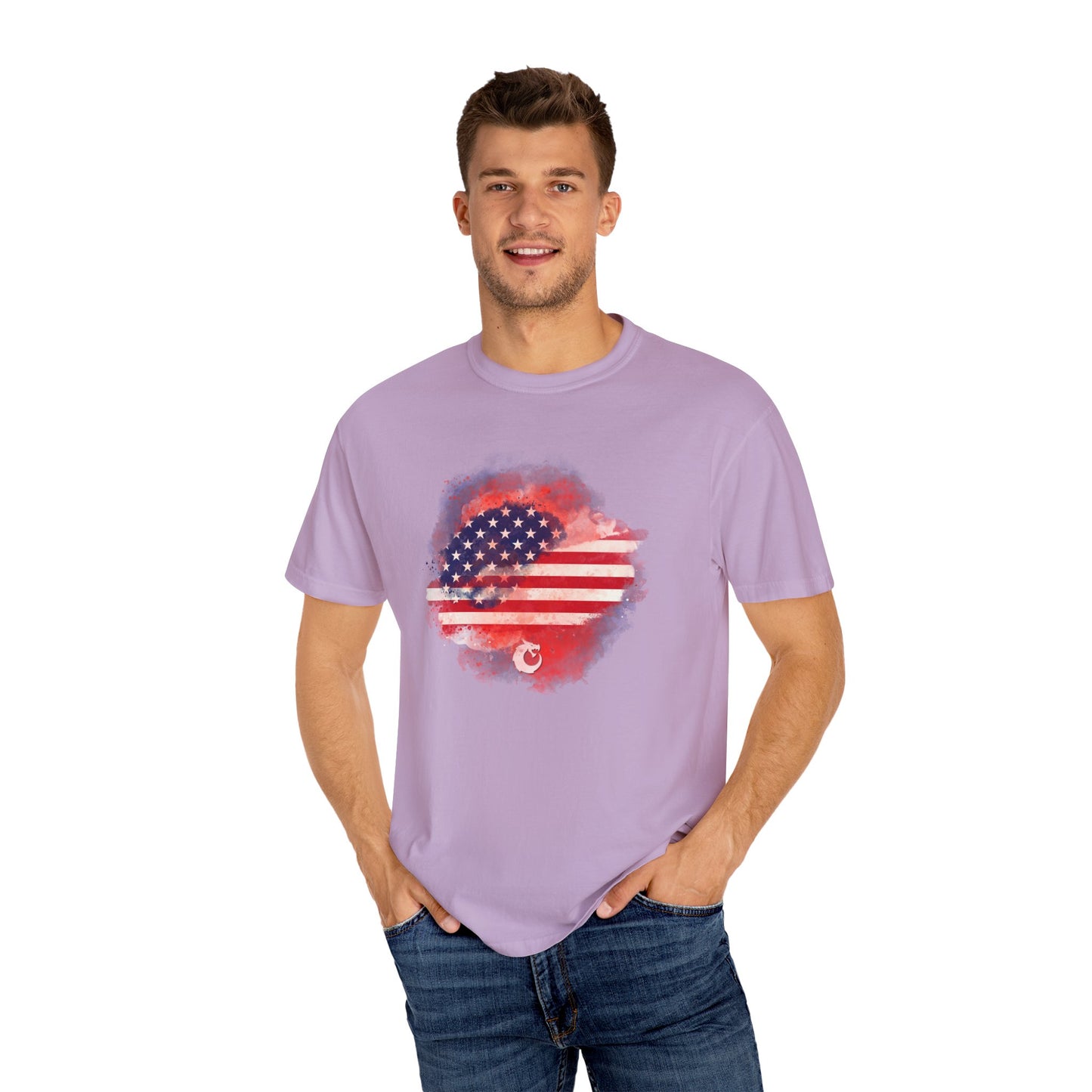 Garment-Dyed T-shirt - Watercolor Flag