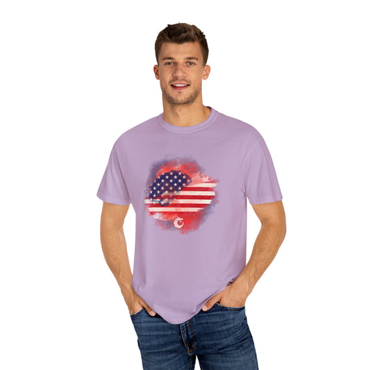 Garment-Dyed T-shirt - Watercolor Flag