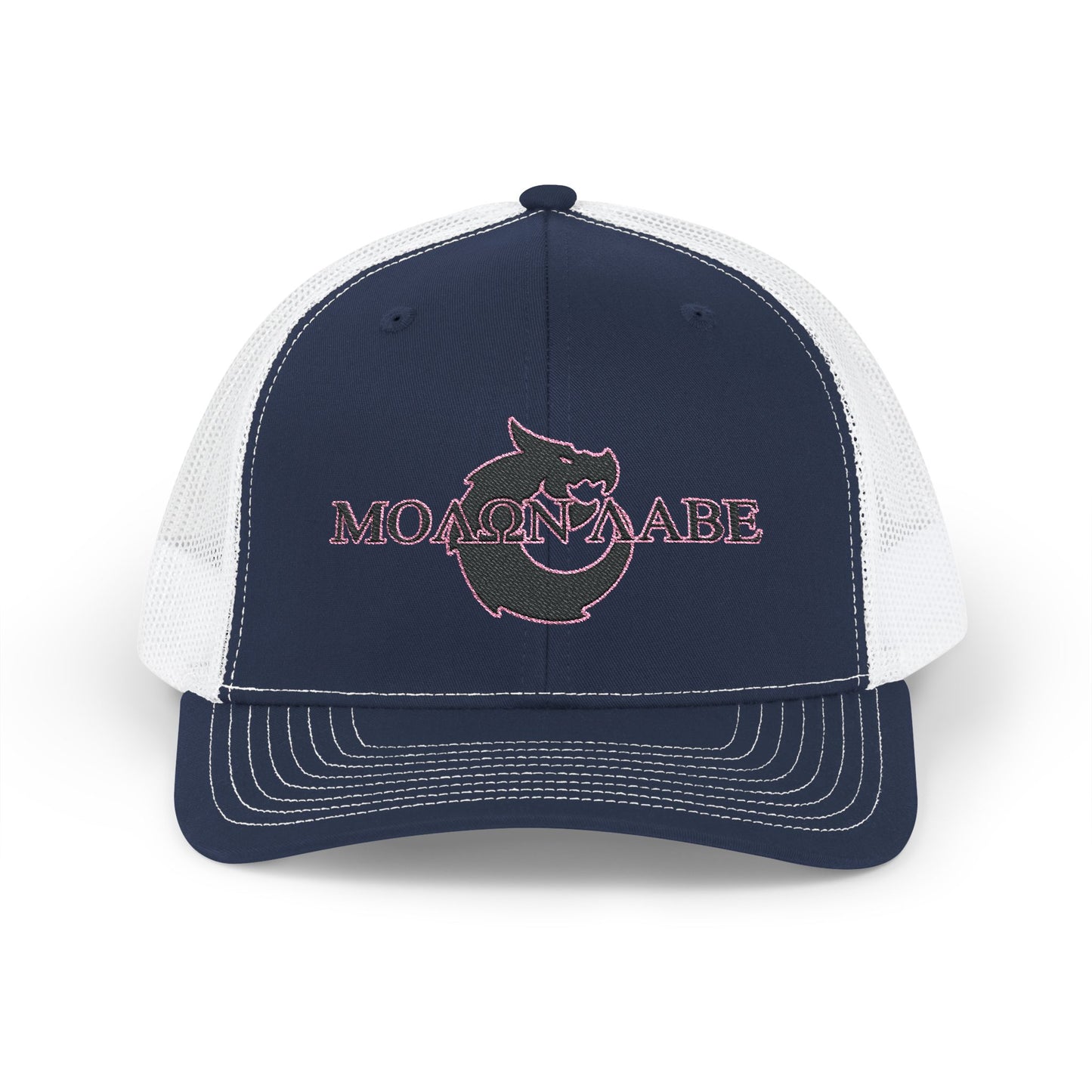 Snapback Trucker Cap - Molon Labe Pink Stitch