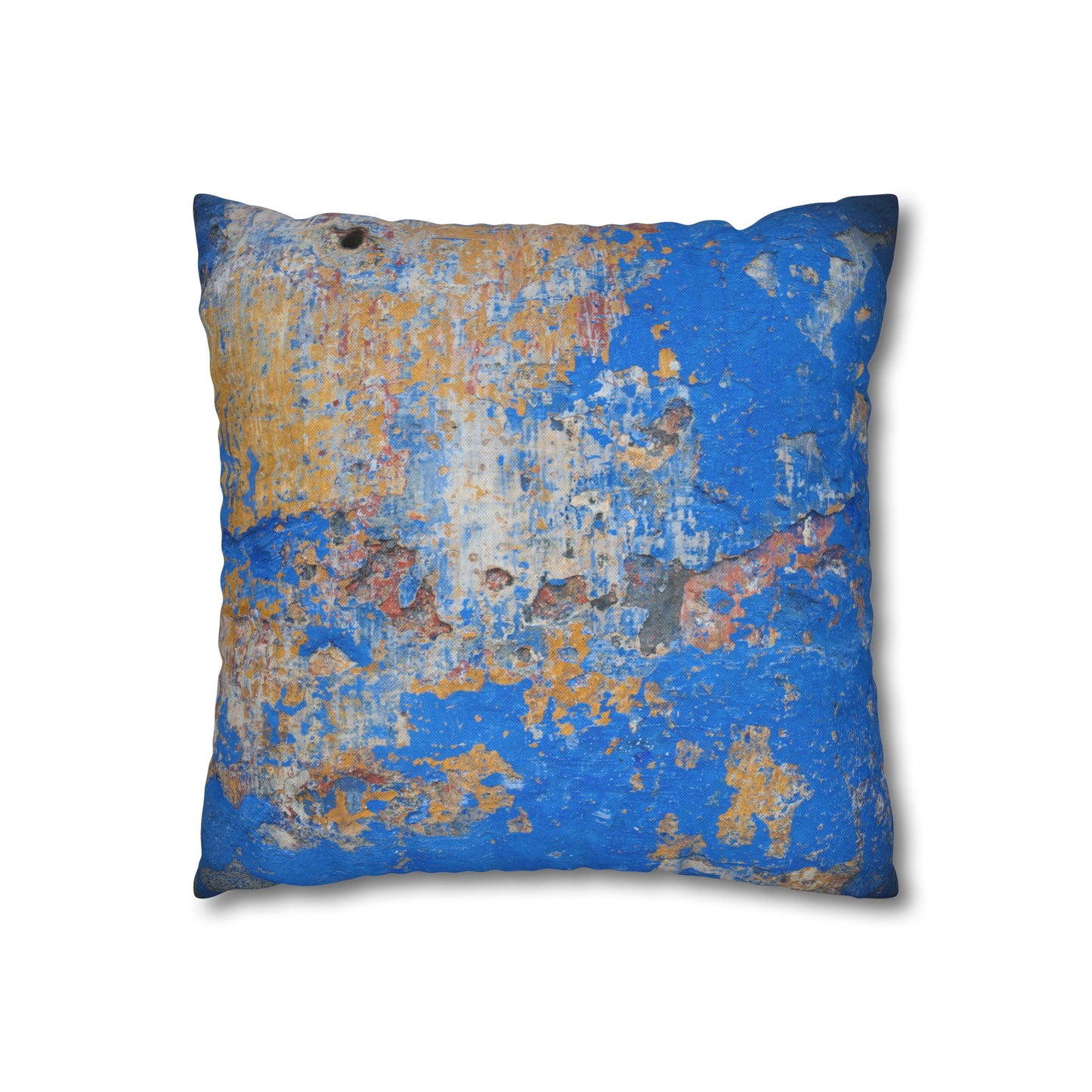 Spun Polyester Square Pillowcase - Blue Wall