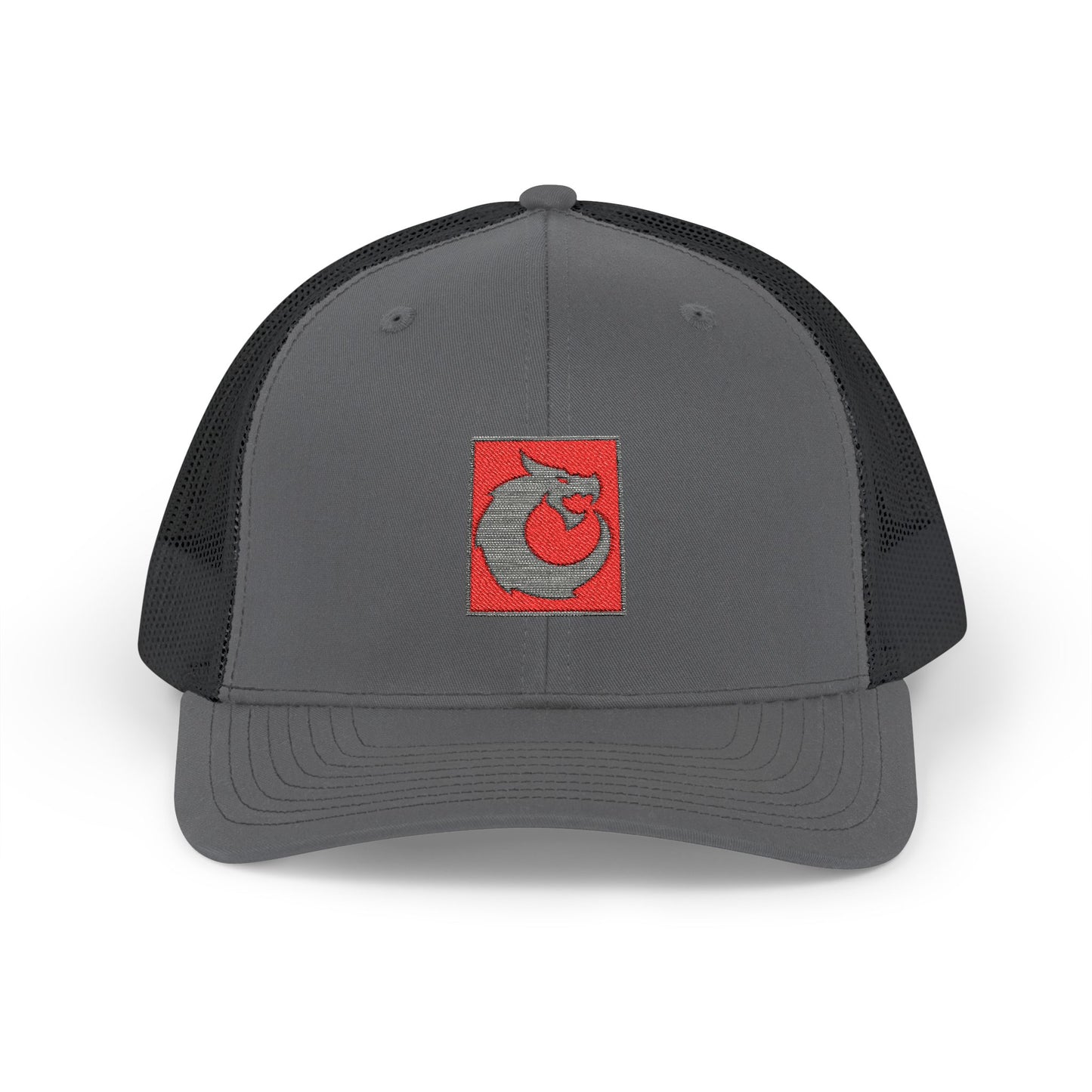 Snapback Trucker Cap - Gray Red Dragon