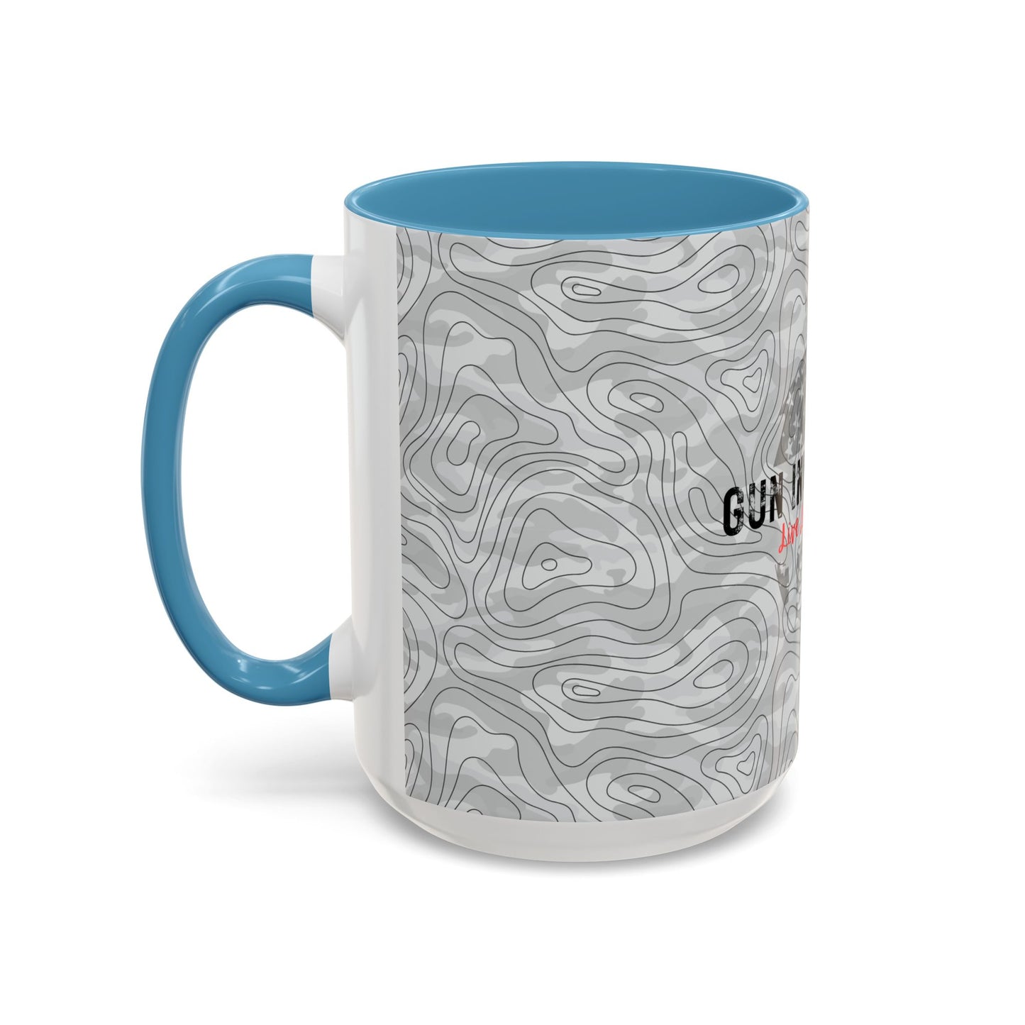 Accent Coffee Mug (11, 15oz) - Gray Topo Logo