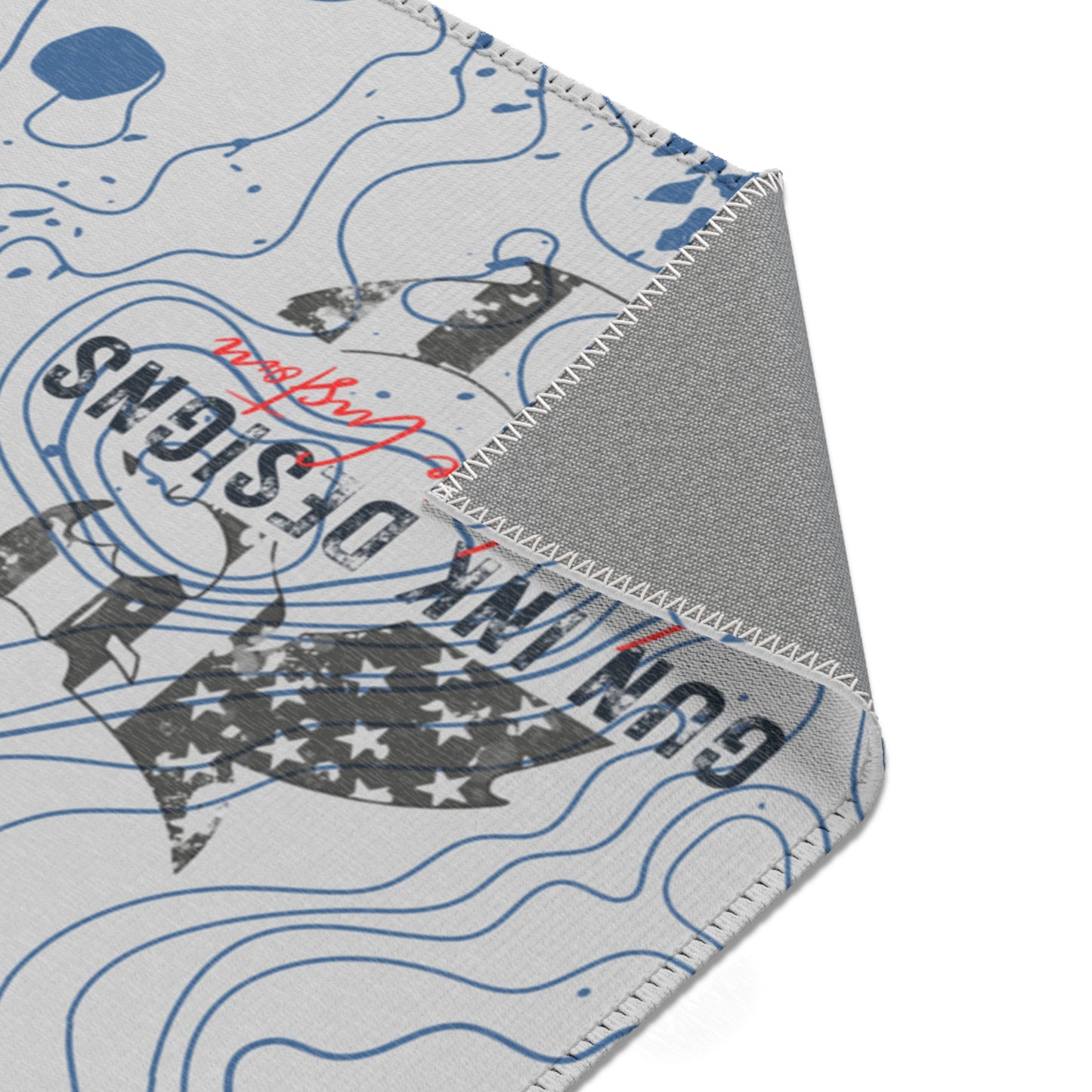 Area Rug - Blue Topo