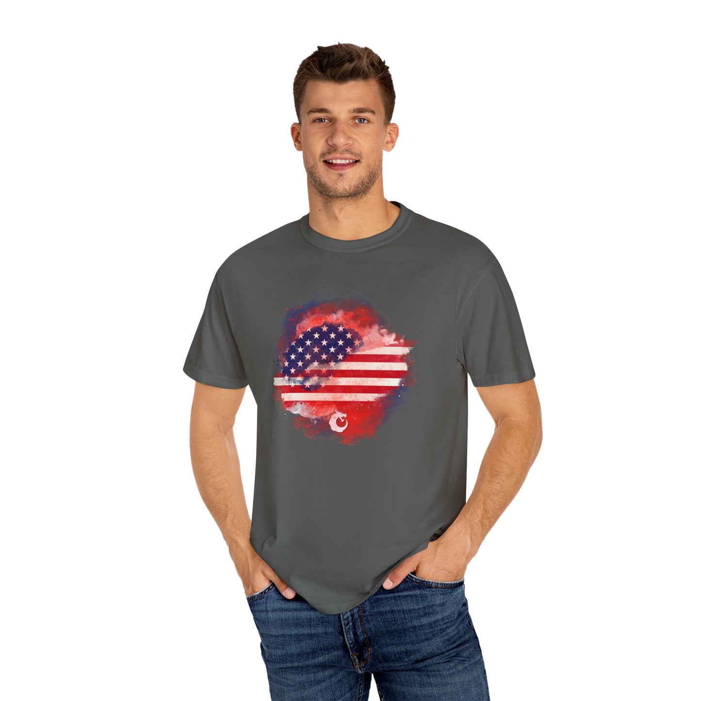 Garment-Dyed T-shirt - Watercolor Flag